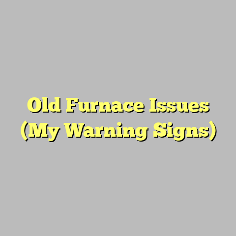 Old Furnace Issues (My Warning Signs)