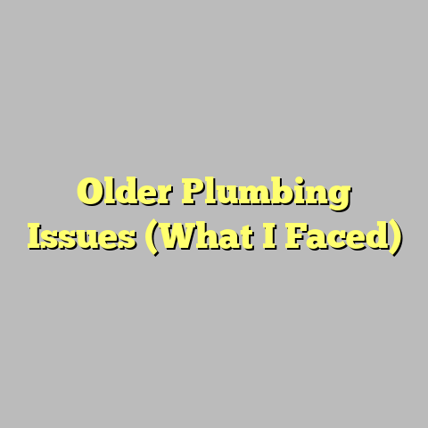 Older Plumbing Issues (What I Faced)