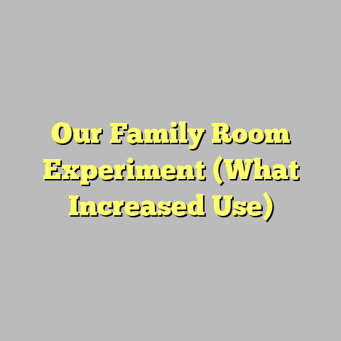 Our Family Room Experiment (What Increased Use)