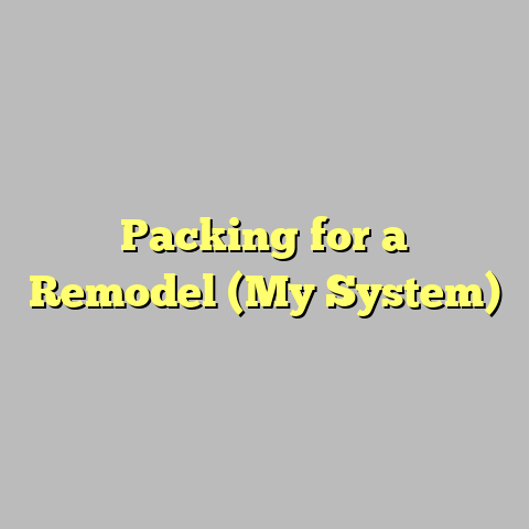 Packing for a Remodel (My System)