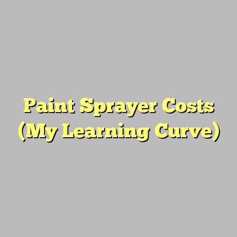 Paint Sprayer Costs (My Learning Curve)
