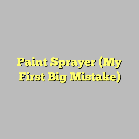 Paint Sprayer (My First Big Mistake)