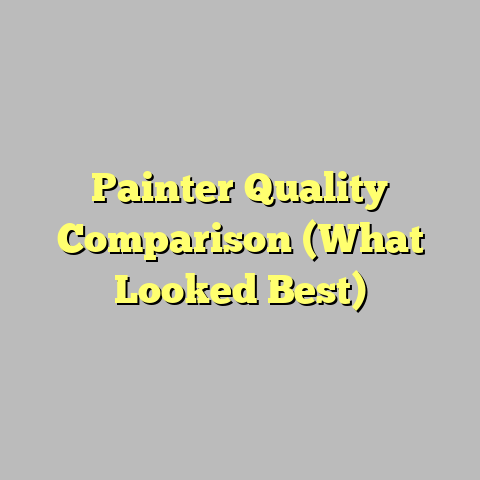 Painter Quality Comparison (What Looked Best)