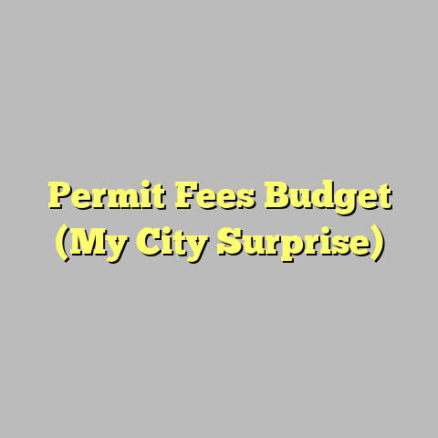 Permit Fees Budget (My City Surprise)