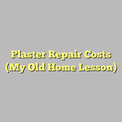 Plaster Repair Costs (My Old Home Lesson)