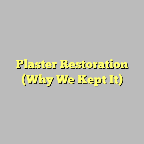 Plaster Restoration (Why We Kept It)
