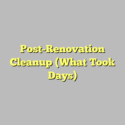 Post-Renovation Cleanup (What Took Days)