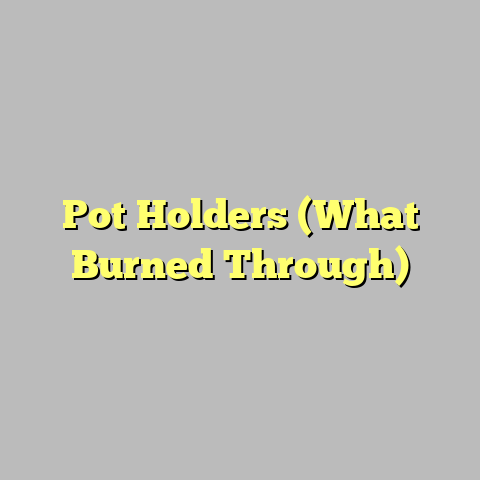 Pot Holders (What Burned Through)