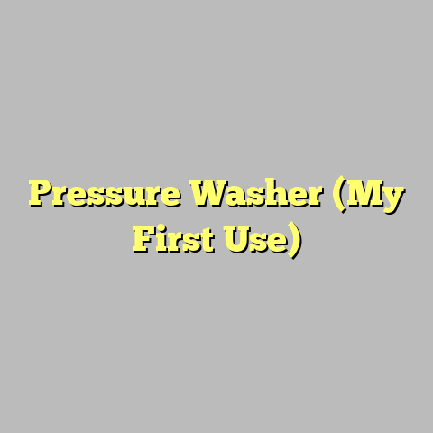 Pressure Washer (My First Use)