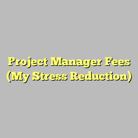 Project Manager Fees (My Stress Reduction)