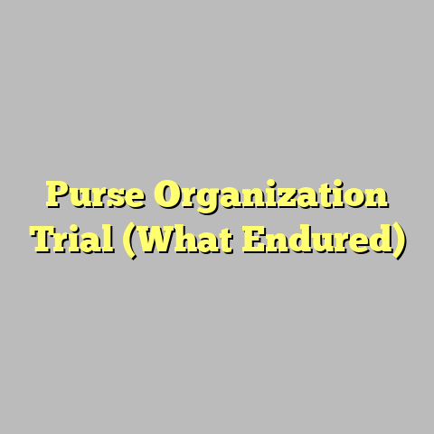 Purse Organization Trial (What Endured)