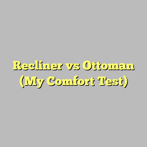 Recliner vs Ottoman (My Comfort Test)
