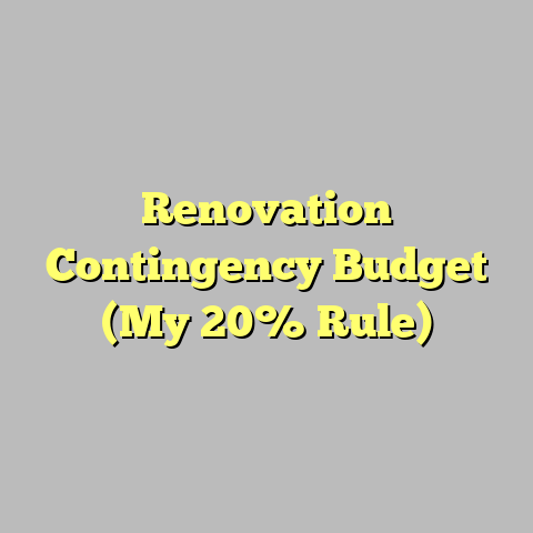 Renovation Contingency Budget (My 20% Rule)