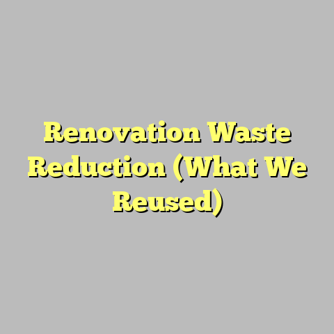 Renovation Waste Reduction (What We Reused)