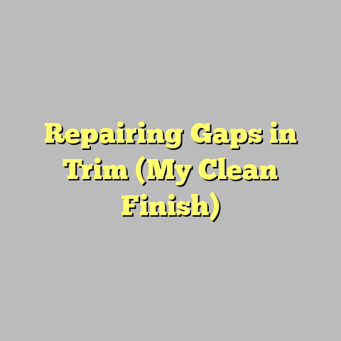 Repairing Gaps in Trim (My Clean Finish)