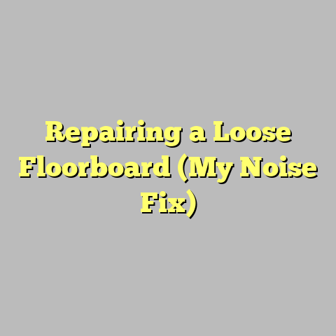 Repairing a Loose Floorboard (My Noise Fix)