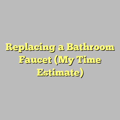 Replacing a Bathroom Faucet (My Time Estimate)