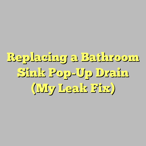 Replacing a Bathroom Sink Pop-Up Drain (My Leak Fix)