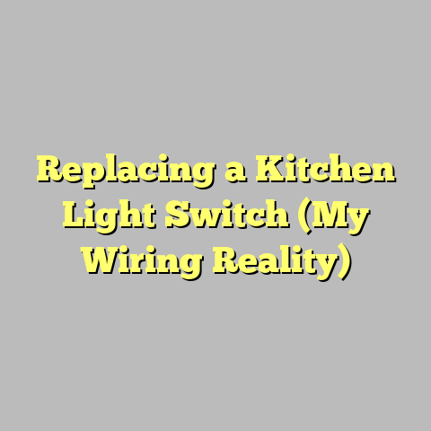 Replacing a Kitchen Light Switch (My Wiring Reality)