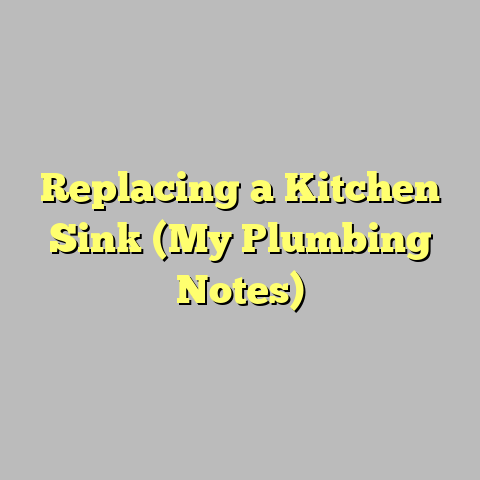 Replacing a Kitchen Sink (My Plumbing Notes)
