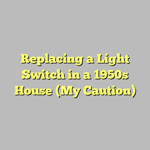 Replacing a Light Switch in a 1950s House (My Caution)
