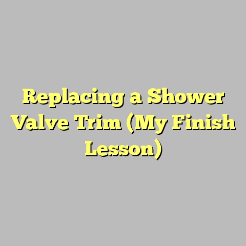 Replacing a Shower Valve Trim (My Finish Lesson)