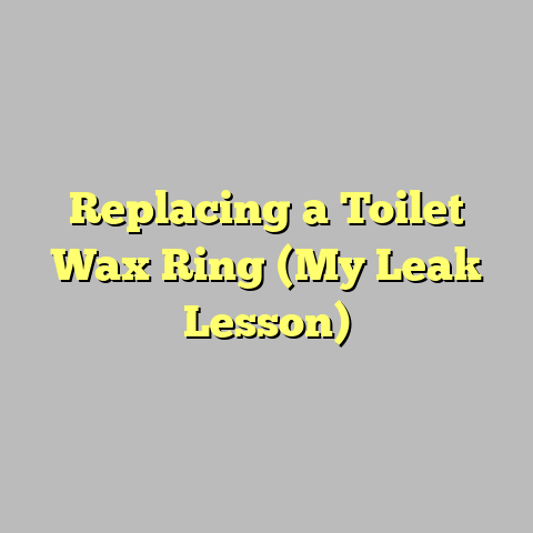 Replacing a Toilet Wax Ring (My Leak Lesson)