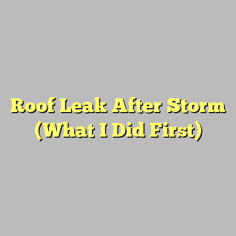 Roof Leak After Storm (What I Did First)