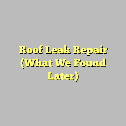 Roof Leak Repair (What We Found Later)