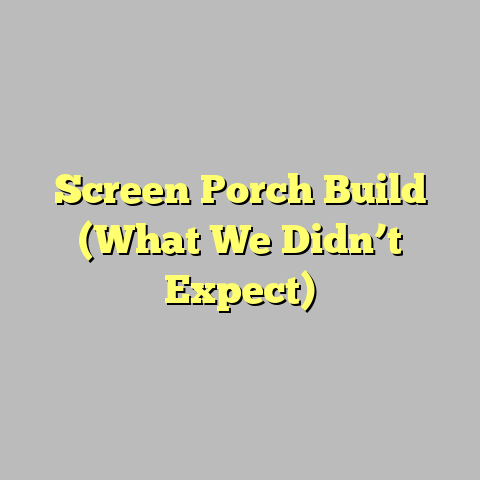 Screen Porch Build (What We Didn’t Expect)