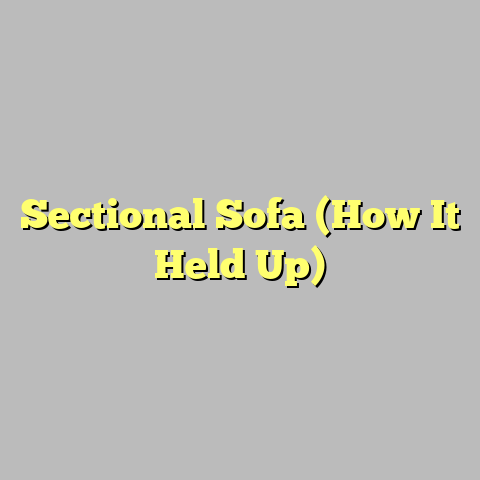 Sectional Sofa (How It Held Up)