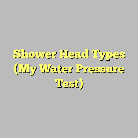 Shower Head Types (My Water Pressure Test)
