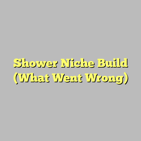 Shower Niche Build (What Went Wrong)