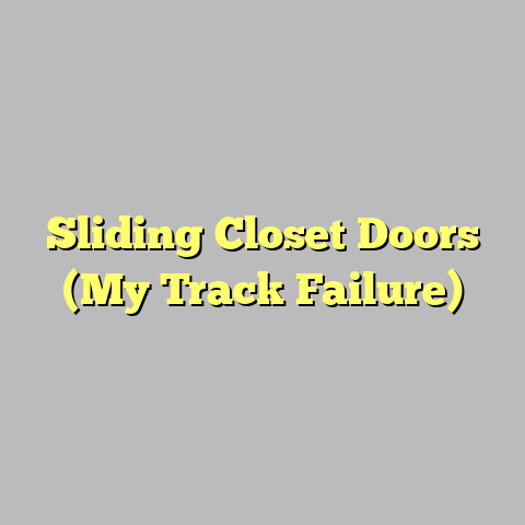 Sliding Closet Doors (My Track Failure)