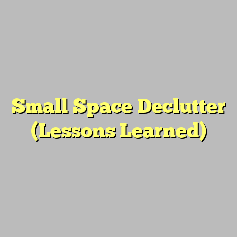 Small Space Declutter (Lessons Learned)