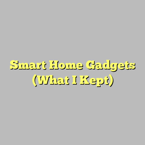 Smart Home Gadgets (What I Kept)