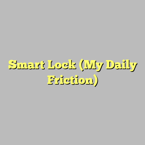 Smart Lock (My Daily Friction)