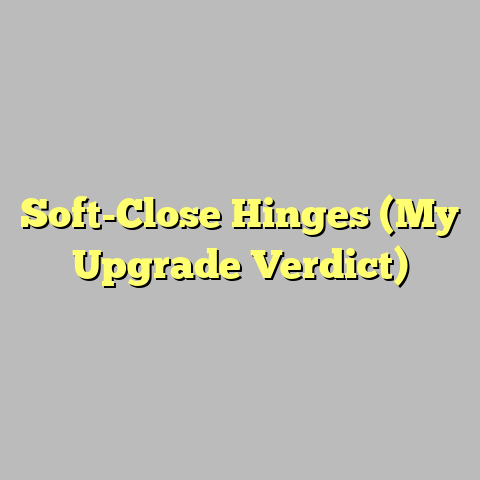 Soft-Close Hinges (My Upgrade Verdict)
