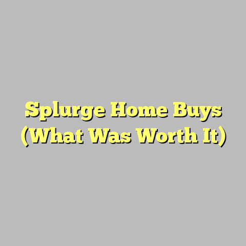 Splurge Home Buys (What Was Worth It)