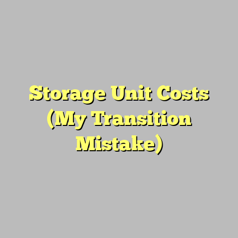 Storage Unit Costs (My Transition Mistake)
