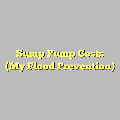 Sump Pump Costs (My Flood Prevention)