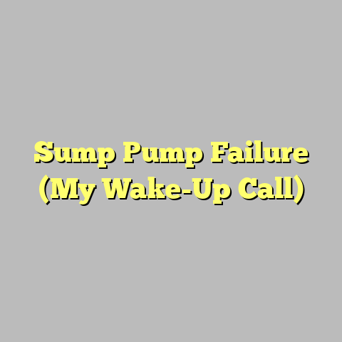 Sump Pump Failure (My Wake-Up Call)