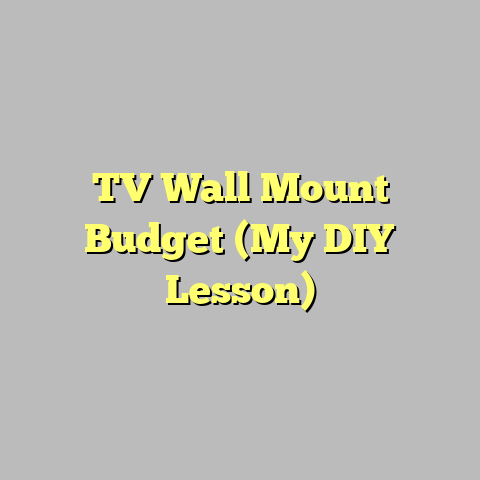 TV Wall Mount Budget (My DIY Lesson)