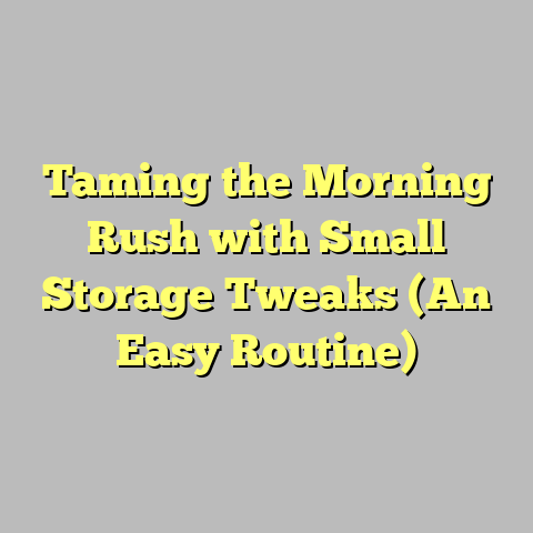 Taming the Morning Rush with Small Storage Tweaks (An Easy Routine)