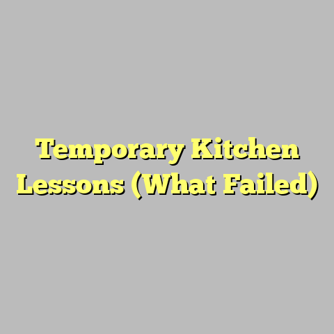 Temporary Kitchen Lessons (What Failed)