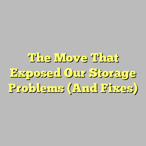 The Move That Exposed Our Storage Problems (And Fixes)