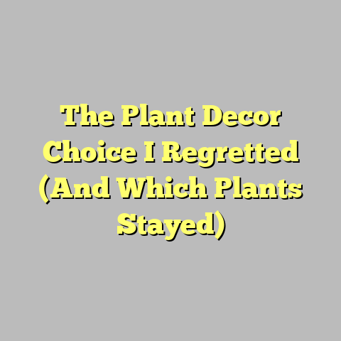 The Plant Decor Choice I Regretted (And Which Plants Stayed)