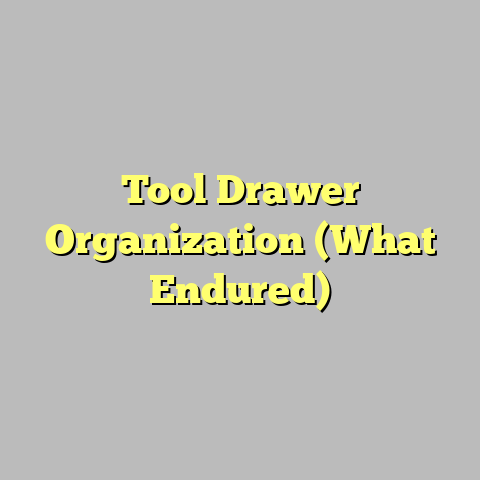 Tool Drawer Organization (What Endured)