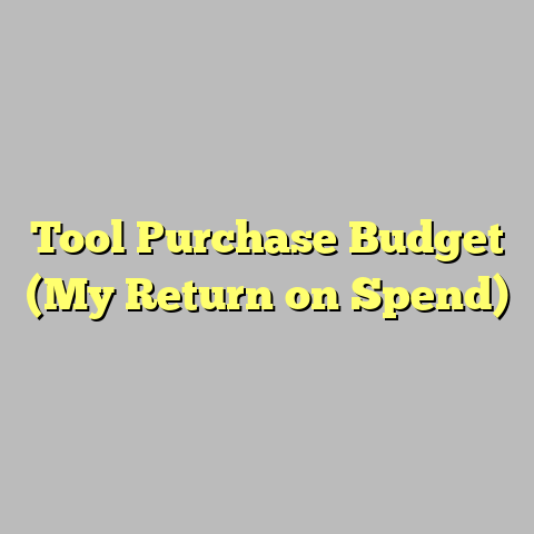 Tool Purchase Budget (My Return on Spend)