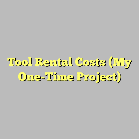 Tool Rental Costs (My One-Time Project)